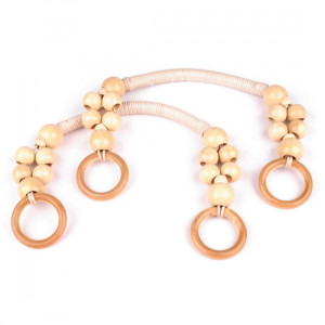 Ручки для сумок с колечками и бусинами светлые