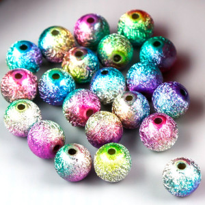 Бусины  10 мм "Шершавый хамелеон"