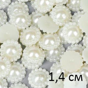 Половинка жемчужины-цветочек 1,4 см (20 шт)