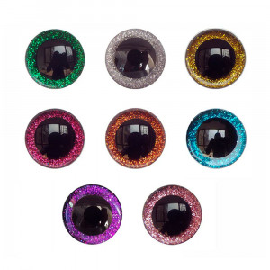 Глазки с искоркой 14 мм LUX (трапецевидная заглушка)