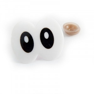 Глаза винтовые сдвоенные с заглушками 28*35мм