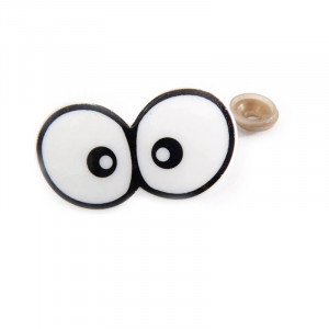 Глаза винтовые сдвоенные с заглушками 40*25мм