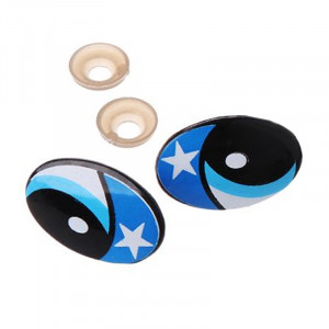 Глазки винтовые синие со звездой 30x20 мм