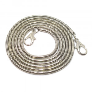 Цепочка 120 см с карабинами серебро 0011