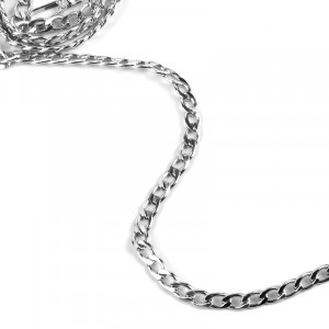 Цепочка 120 см с карабинами серебро 0014