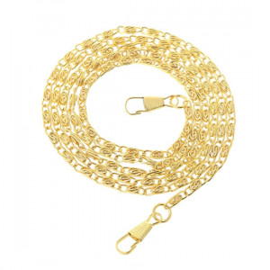 Цепочка 120 см с карабинами золото 0004