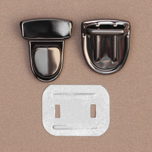 Замок для сумки 0015 черный никель