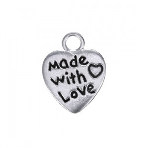 Пришивной элемент HM "Сердце" серебро