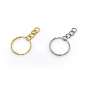 Кольцо с цепочкой для брелока 1.8х1.8 см