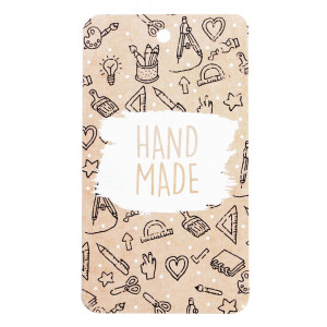 Этикетка картонная "Hand made" 50х90