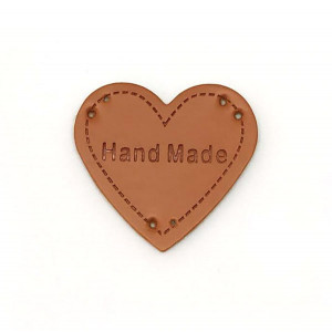 Нашивка "Hand made" сердце ПУ