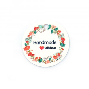 Бирка "HM with love" веночек белая