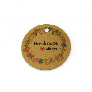 Бирка "HM with love" веночек бурая