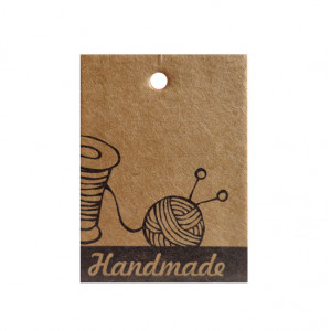 Бирка "Handmade" без нити прямоугольная