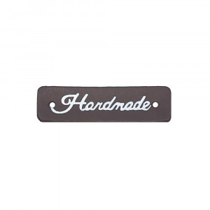 Нашивка "Hand made" т.коричневая 41*11