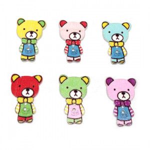 Пуговицы деревянные "Мишки" 0117