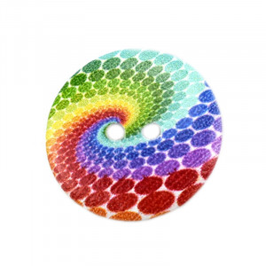Пуговица деревянная 20 мм радужная