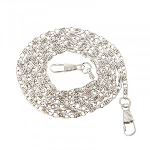Цепочка 120 см с карабинами серебро 0005